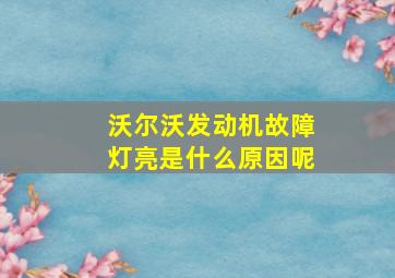 沃尔沃发动机故障灯亮是什么原因呢