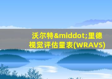 沃尔特·里德视觉评估量表(WRAVS)