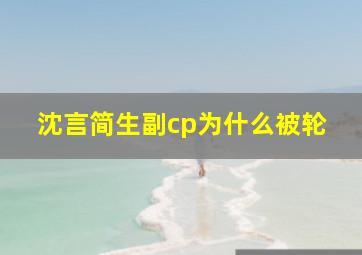 沈言简生副cp为什么被轮