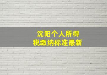 沈阳个人所得税缴纳标准最新