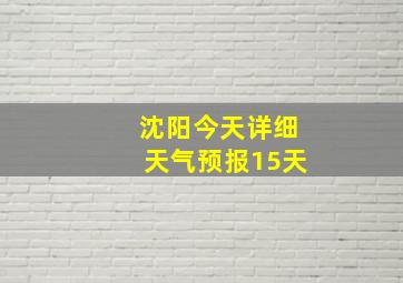 沈阳今天详细天气预报15天