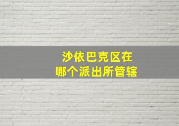 沙依巴克区在哪个派出所管辖