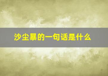 沙尘暴的一句话是什么