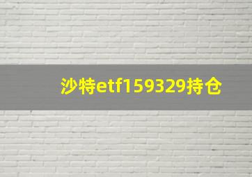 沙特etf159329持仓