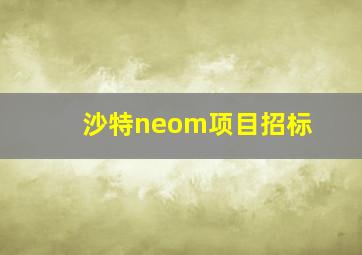 沙特neom项目招标