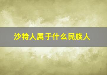 沙特人属于什么民族人