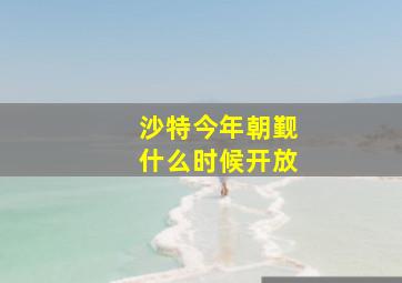 沙特今年朝觐什么时候开放