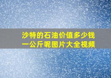 沙特的石油价值多少钱一公斤呢图片大全视频