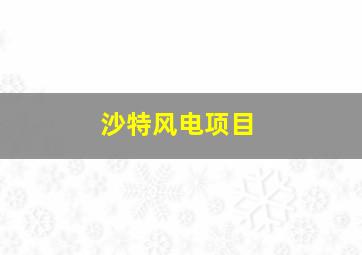 沙特风电项目