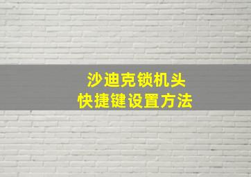 沙迪克锁机头快捷键设置方法