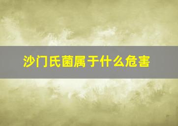 沙门氏菌属于什么危害