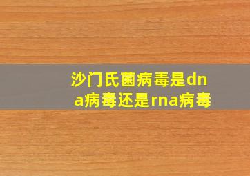 沙门氏菌病毒是dna病毒还是rna病毒