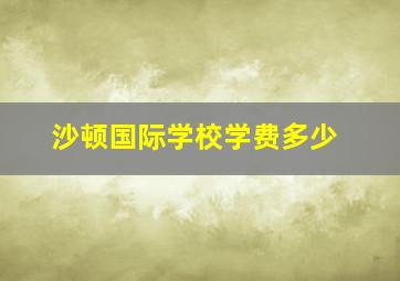 沙顿国际学校学费多少