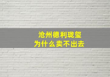 沧州德利珑玺为什么卖不出去