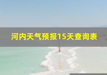 河内天气预报15天查询表