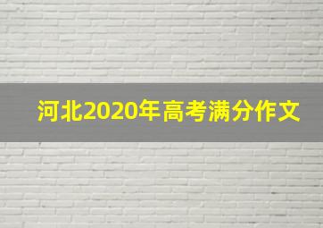 河北2020年高考满分作文