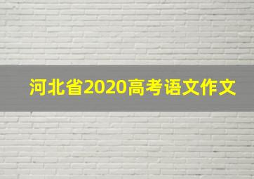 河北省2020高考语文作文