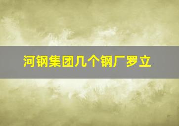 河钢集团几个钢厂罗立