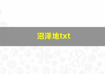 沼泽地txt