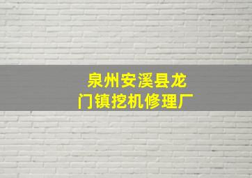 泉州安溪县龙门镇挖机修理厂