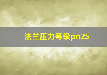 法兰压力等级pn25