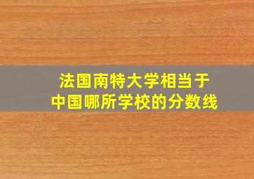 法国南特大学相当于中国哪所学校的分数线