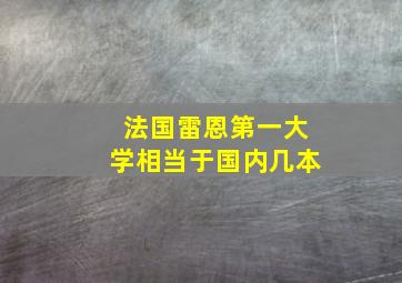 法国雷恩第一大学相当于国内几本