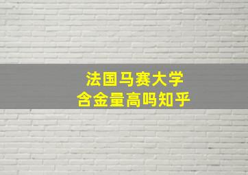 法国马赛大学含金量高吗知乎