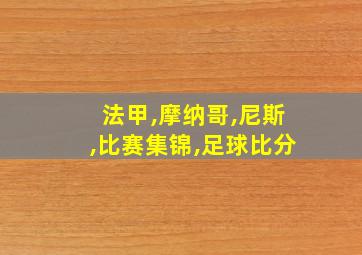 法甲,摩纳哥,尼斯,比赛集锦,足球比分