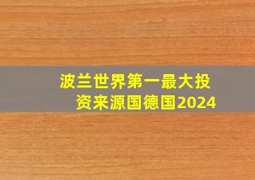 波兰世界第一最大投资来源国德国2024