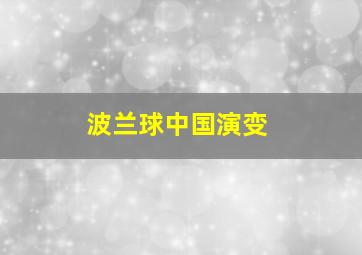 波兰球中国演变