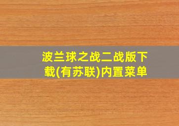 波兰球之战二战版下载(有苏联)内置菜单