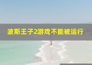 波斯王子2游戏不能被运行