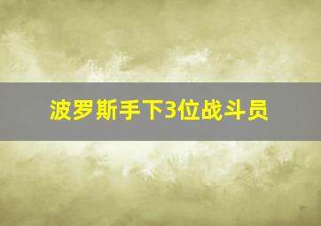 波罗斯手下3位战斗员