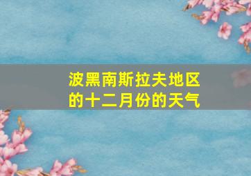 波黑南斯拉夫地区的十二月份的天气