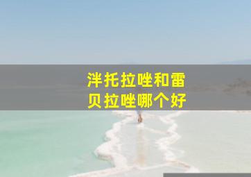 泮托拉唑和雷贝拉唑哪个好