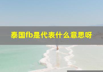 泰国fb是代表什么意思呀