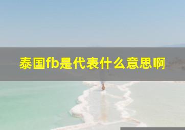 泰国fb是代表什么意思啊