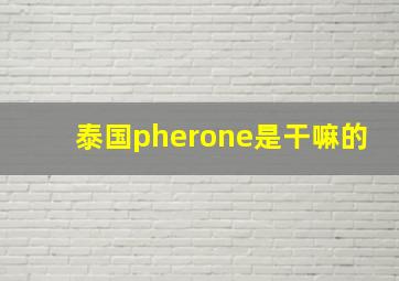 泰国pherone是干嘛的