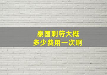 泰国刺符大概多少费用一次啊