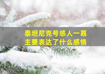 泰坦尼克号感人一幕主要表达了什么感情