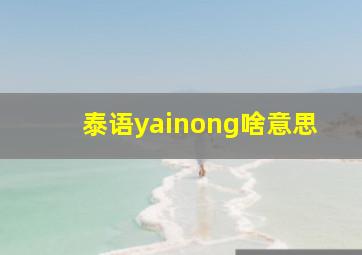 泰语yainong啥意思