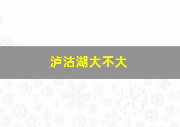 泸沽湖大不大