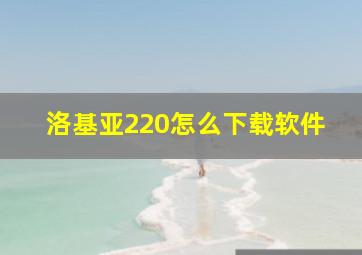 洛基亚220怎么下载软件