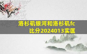 洛杉矶银河和洛杉矶fc比分2024013实匡