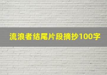 流浪者结尾片段摘抄100字