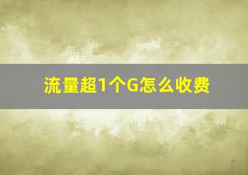 流量超1个G怎么收费