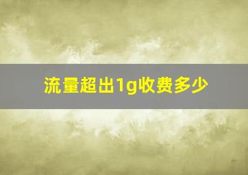 流量超出1g收费多少