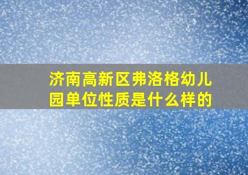 济南高新区弗洛格幼儿园单位性质是什么样的