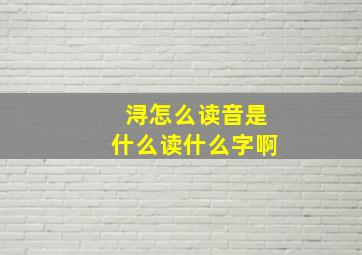 浔怎么读音是什么读什么字啊